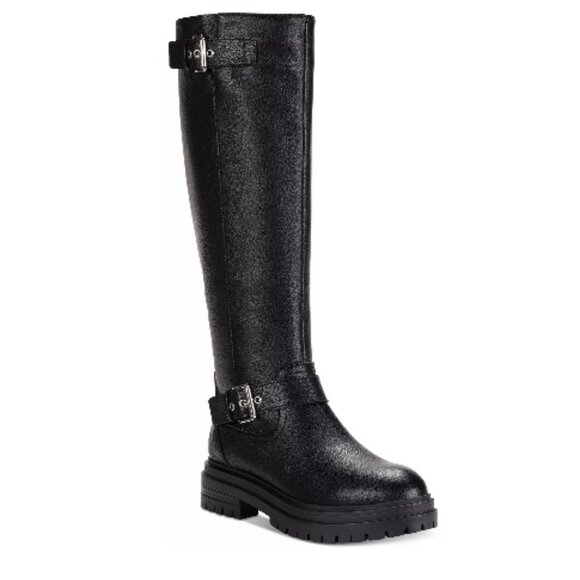 Sun + Stone Shoes - Sun + Stone Womens Omegaa Leather Platforms Moto Boots Black Smooth Size 7.5 NWB